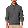Nueva ropa para hombre transfronteriza europea y americana de Amazon: sudadera deportiva casual de manga larga con media cremallera, talla grande, de sarga jacquard acanalada