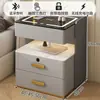 Mueble Modelo Nuevo 2026 Mesita de Noche Inteligente para Dormitorio con Carga Inalámbrica, Cerradura de Huella Dactilar, Gabinete de Almacenamiento para Mesita de Noche con Cerradura de Contraseña