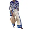 Estilo Nuevo Europeo y Americano Creativo Patrón de Pez Traje Casual Holgado Pantalones Deportivos de Pierna Ancha Conjunto Casual con Temática Oceánica