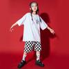 Terno de hip-hop Terno de moda masculina Hip-Hop infantil Frito Rua hiphop Roupas infantis Verão Loose Girl's Catwalk Terno de desempenho