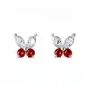 ¡Brillando intensamente! Pendientes de mariposa con circonita de aguja plateada, pendientes de lujo ligero para el día a día, estilo simple y versátil, pendientes de moda al por mayor
