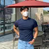 Camiseta de Manga Corta para Hombre Verano Casual Deportiva Casual Versátil Camiseta Camisa Base Estilo Japonés Marca de Moda Top para Fitness