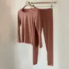 Conjunto Popular de Roupa Íntima Térmica Ultrafina para Mulheres, Camada Base Sem Costura, Top e Calça Amigos da Pele para Outono e Inverno