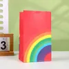 Bolsa de Papel Kraft Blanco con Impresión de Arcoíris Bolsa de Empaque No Portátil para Joyería Fondo Cuadrado de Color Bolsa para Empaque de Regalo de Gran Capacidad