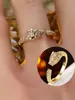 Anillo abierto de circonita de moda de lujo ligero transfronterizo, anillo de dedo índice moderno de personalidad retro europeo y americano, anillo de diseño de nicho
