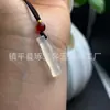 Pingente de bambu em calcedônia branca, estilo simples e vintage, pingente de lótus em ágata natural simbolizando progresso contínuo, corrente para clavícula para sucesso acadêmico e profissional