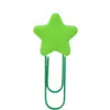 Clips para papel en forma de estrella y corazón, marcapáginas de goma suave de PVC con dibujos animados, separadores para almacenamiento de papelería de estudiante, lindos clips para papel en forma de U