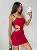Vestido sexy jujube europeo y americano para mujer de comercio exterior de AliExpress, nuevo de verano, falda con diseño hueco en la cintura