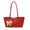 Bolsa de Playa Casual de Verano 2026 Bolso Tejido Bolso Cubo de Nicho de Verano Bolso de Mano para Vacaciones en la Costa Bolso de Hombro
