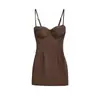 Vestido de Lino de Doble Cara para Chica Atractiva con Cintura Ajustada y Tirantes Nuevo Estilo Primavera/Verano 2026 Vestido Sexy de Línea A con Copas Falda Corta
