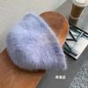 Sombrero de pescador de peluche de conejo de Corea del Sur para mujer, liso, versátil, cálido, que cubre la cara, sombrero de cubo, otoño e invierno, sombrero de cubo peludo pequeño para la cara