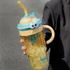 Vaso de agua de paja de gran capacidad, nuevo modelo 2026 para mujeres, niños lindos, taza de plástico de alta estética para verano para adultos, oficinistas y estudiantes