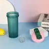 Taza Deportiva de Fitness Personalizada Nueva de 600 ml Taza de Plástico para Fitness de Proteína en Polvo Vaso Mezclador con Bola Batidora Vaso para Batidos Vaso Mezclador