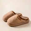 Chinelos de algodão femininos, quentes e com sola grossa para outono e inverno, antiderrapantes, adequados para uso interno, chinelos de pelúcia para casais, chinelos de inverno masculinos