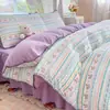Conjunto de Roupa de Cama Novo Modelo 2026 Classe A com Fio Bouclé e Borda de Concha, Disponível nos Estilos Lençol e Saia de Cama, Conjunto de Quatro Peças