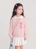 Sudadera para niña 2026 otoño nuevo estilo infantil caricatura solapa top atuendo de otoño para niños mayores moderno casual pullover