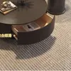 Nueva mesa de centro de cristal negro y piedra estilo chino, diseño minimalista italiano, adecuada para salas de estar, ofreciendo una estética sencilla y de alta gama