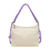 Bolsa de Ombro com Trama Color Block e Alça Larga para Axila, Estilo Ins Niche, Casual, Leve, Versátil, Grande Capacidade, Bolsa Transversal de Nylon