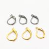Gancho de oreja de acero inoxidable directo de fábrica, gancho europeo de acero dorado real, tipo D, accesorios para joyería DIY