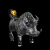 Botellas de Vino de Cerdo Salvaje de los Doce Animales del Zodiaco al por Mayor, Decantadores de Animales de Vidrio de Borosilicato Alto, Botellas de Vino de Vidrio con Forma de Cerdo Salvaje
