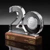 Trofeo de Cristal Creativo Insignia de Aniversario Hecha a Medida Medalla Incrustada Trofeo de Alta Gama Hecho a Medida para Empleados Destacados
