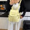 Mochila Fashion com Laço Bolsa Feminina 2025 Verão Nova Mochila Estilo Coreano Estilo Faculdade Bolsa de Balde Portátil