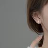 Pendientes de Plata de Ley S925 con Diamantes Erocky Estilo Coreano Pequeños Mini Geométricos Básicos Largos G8054