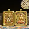 Collar con Colgante Thangka Tridimensional de Doble Cara al por Mayor Montaña Wutai Dragón Cinco Señores Ocho Grandes Dioses Guardianes Colgante Chapado Conservador de Color
