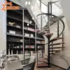 Escada caracol giratória luz luxo quarto pequeno doméstico aço madeira casa autoconstruída casa duplex villa geral sótão bed & breakfast loft
