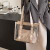 Bolso de mano transparente de moda para mujer, nuevo bolso de playa de gelatina con diseño de nicho de textura de alta gama 2024