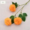 Simulação bola de três cabeças crisântemo flor falsa hortênsia flor artificial ping pong crisântemo casamento decoração decoração simulação hortênsia buquê