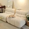Sofá individual perezoso de tela de lana de cordero color crema, silla de ocio para dormitorio estilo ins, diseño modular para espacios pequeños