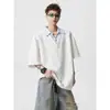 Camiseta de Manga Corta con Cuello de Camisa Falso de Dos Piezas para Hombre, Marca de Verano de Moda con un Toque de Lujo, Cuello Polo, Corte Holgado Fresco y Elegante, Manga Media con Tacto Fresco