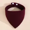 Babero Triangular de Gasa de Algodón Puro Transfronterizo Color Liso Gasa de Burbujas Babero para Bebé Broches Dobles Babero Ajustable