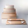 Uau, Caixa Dobrável Minimalista Estilo Ins Feita Sob Medida, Transfronteiriça Simples Preta, Branca, Marrom, Vermelha, Rosa Dourado Caixa de Embalagem para Presente