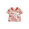 Conjunto de Serie Conejo Rojo para Niñas Qiuduomeng Vestido de Dibujos Animados para Niños Camiseta de Bebé Camiseta de Verano Pantalones Cortos