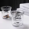 Vidrio Lujo Ligero Gris Dormitorio Hogar Sala de Estar Cenicero Creativo Cenicero a Prueba de Viento Anti-Moscas Oficina Personalidad Tendencia Anhui