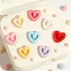 Macaron brillante líneas huecas corazón resina accesorios pegamento crema llavero bricolaje materiales para collar de mascota
