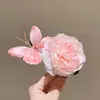 Novo Estilo Presilha de Cabelo Flor Gérbera Artificial para Mulheres, Presilha para Franja Lateral, Acessório de Cabelo Doce Versátil, Presilha de Bico de Pato Estilo Ins
