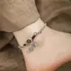Nova Tornozeleira Pingente Antigo de Paz e Alegria Estilo Chinês Moda Versátil para o Dia a Dia Personalidade Acessório para Pé Retrô