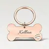 Punto de Venta al por Mayor Acero Inoxidable Placa de Identificación para Perro Colgante de Metal en Blanco Se Puede Grabar con Láser Colgante para Mascotas Hueco con Forma de Hueso