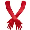 Guantes Largos Protector Solar al por Mayor Guantes para Mujer Adulta Elásticos de Satén Guantes Largos de Spandex Guantes para Vestido de Ceremonia 55cm