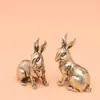 Nuevo Conejo del Zodiaco de Latón Conejito Lindo Conejo de la Suerte Latón Vintage Desgastado Adorno de Decoración para el Hogar Latón Puro Venta al por Mayor