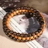 Exquisitamente Elaboradas Cuentas de Sándalo y Madera de Águila Barbie de Corte Recto, Cuentas con Forma Vintage, Cuentas de Barril, Cuentas de Forma Irregular, Pulseras de Hilo de Madera, Cuentas de Oración Budista y Pulseras