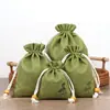 Bolsa de Algodón y Lino Estampada Creativa Boca de Cinturón Joyería Regalo Bolsa Retorcida Empaque Vacío para Joyería Cordón Bolsa Pequeña