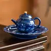 Tetera Cerámica Pequeña Danza de Flores y Mariposas del Fabricante para Uso Doméstico, Tetera Individual, Nuevo Modelo 2026, Separación de Té y Agua, Juego de Té de Alto Valor