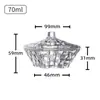 Tarro de Dulces Estilo Europeo, Tarro de Almacenamiento de Vidrio, Azucarero con Rayas Verticales, Caja de Almacenamiento de Joyas con Forma de Yurta, Bol de Cristal Transparente para Desmagnetización