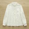Cardigan de Mujer Holgado Bordado Jacquard Artístico Estilo Japonés Otoño 2025 Botón de Colores Manga Larga Camisa Blanca Venta al por Mayor