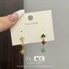 Pendientes de Trébol de Cuatro Hojas Coloridos de Diseño de Nicho, Únicos y de Alta Gama, Pendientes de Estilo Lujo Ligero, Nuevo Modelo 2025