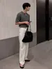Camiseta de Punto para Hombre Estilo Coreano Diseño de Nicho Verano 2026 Retro Tendencia Simple Ajustada Manga Corta Top